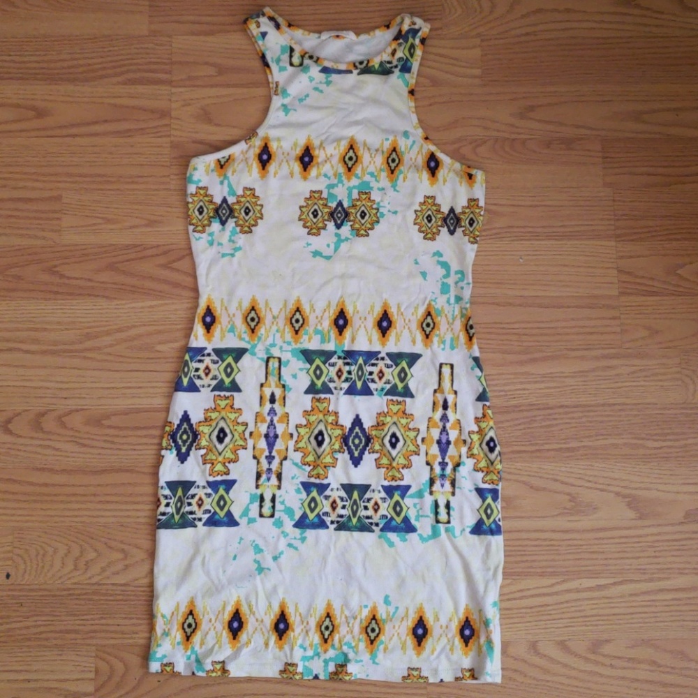 Tribal print mini dress.